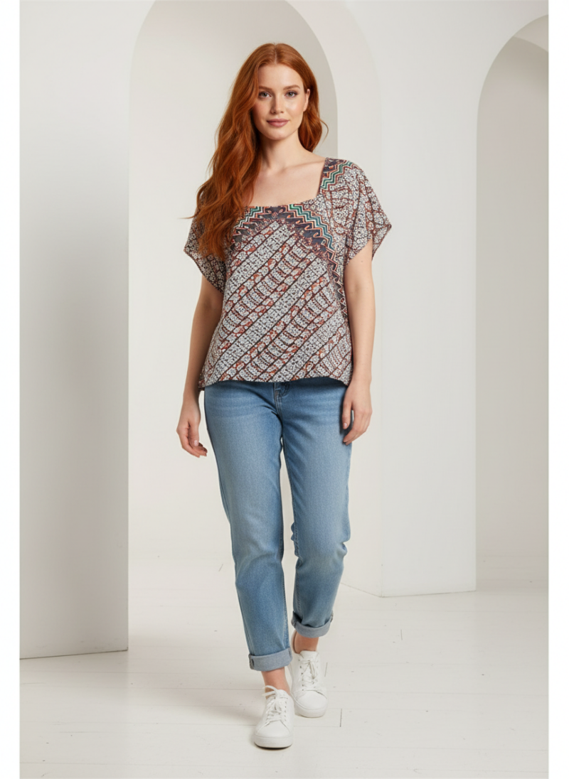 Καφτάνι κοντό Εμπριμέ