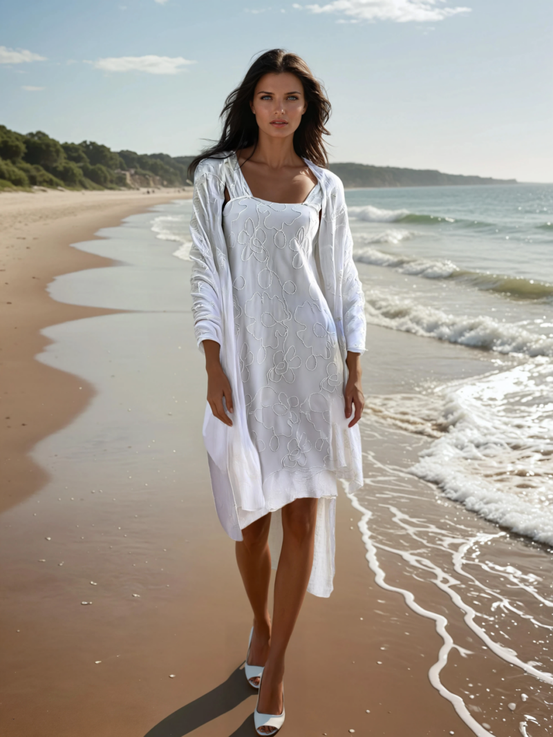 Λευκή Εσάρπα Κεντημένη. Λευκή Εσάρπα Κεντημένη.