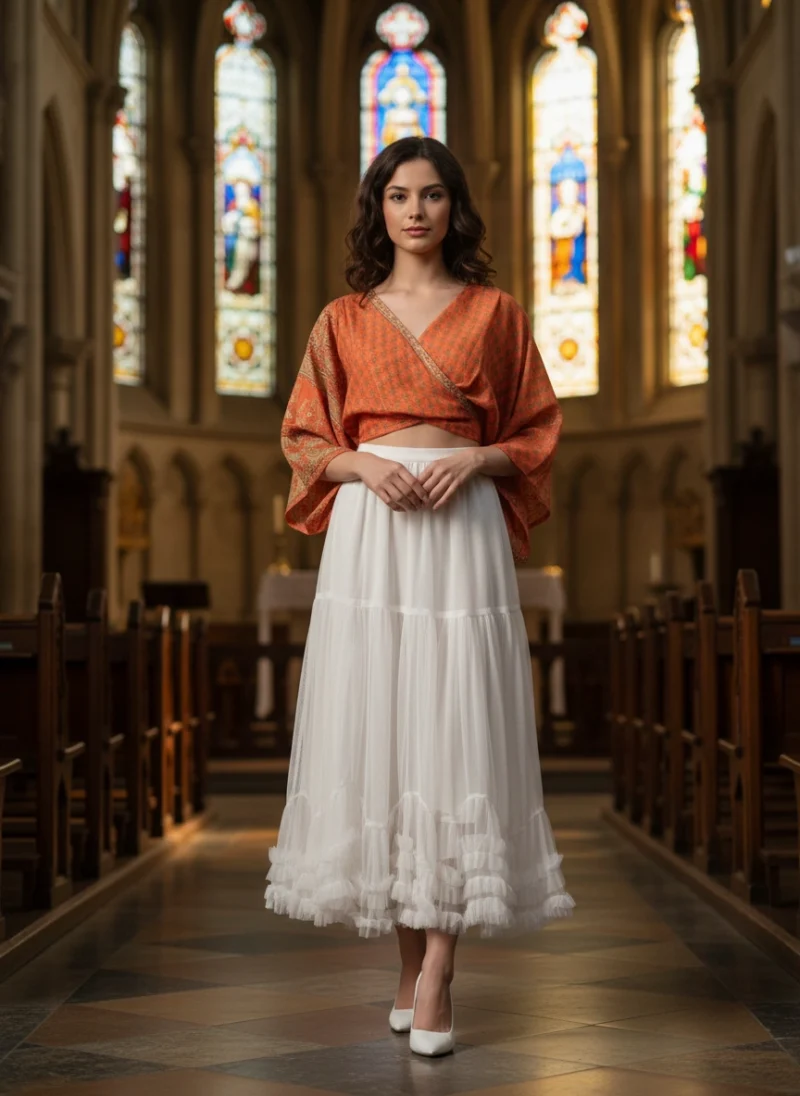 Φούστα Τούλινη  χρώματος Εκρού.