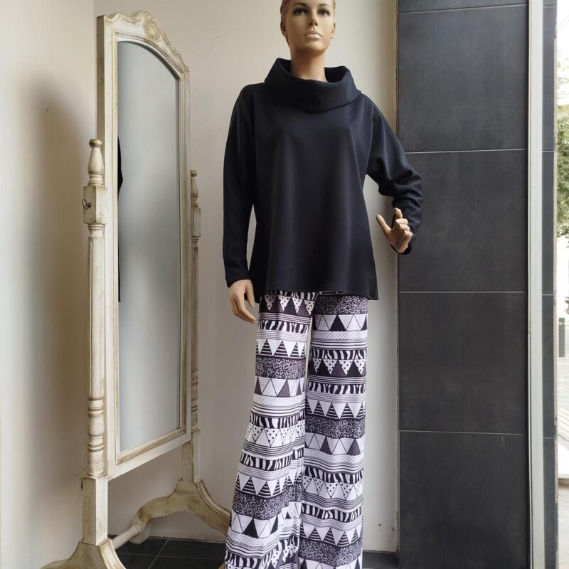 Μπλούζα Μελιτζανί με Κασκόλ Χειροποίητη.