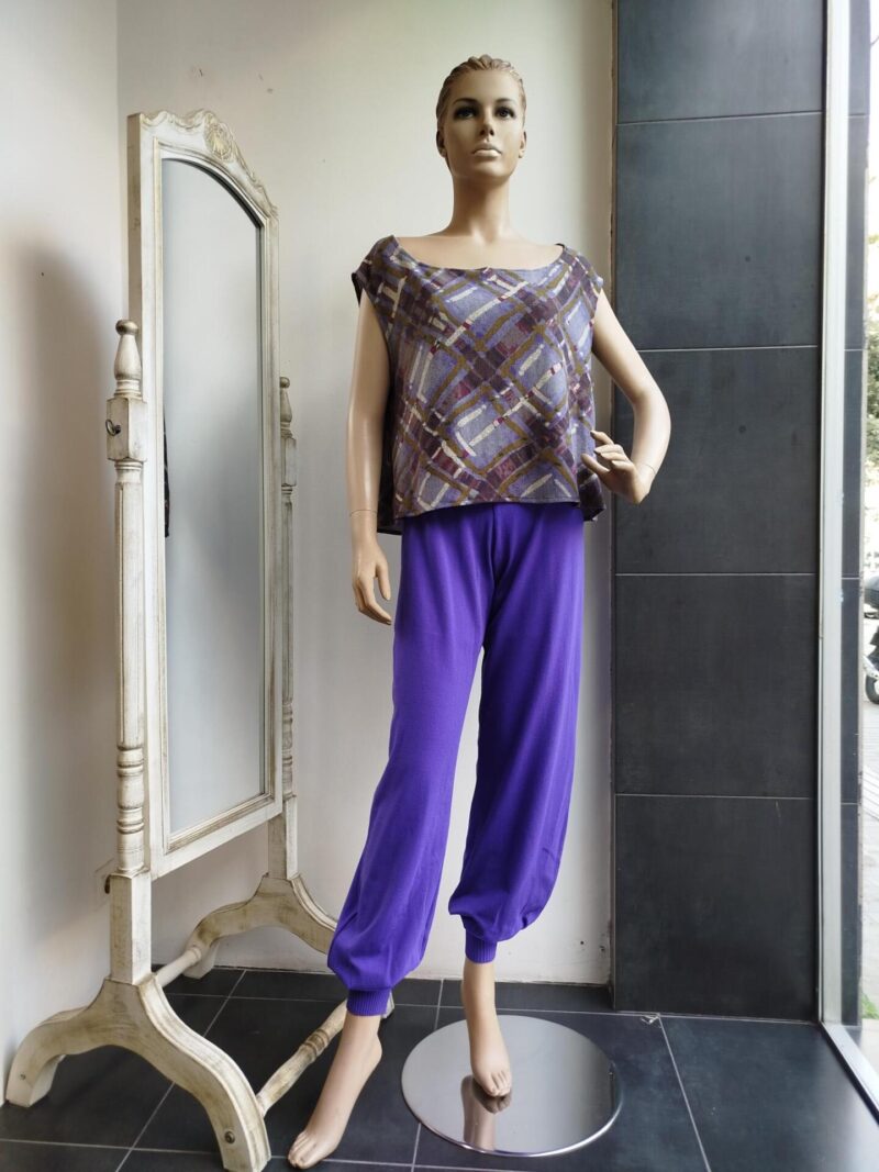 Μπλουζοφόρεμα Μωβ με Κασκόλ Χειροποίητο