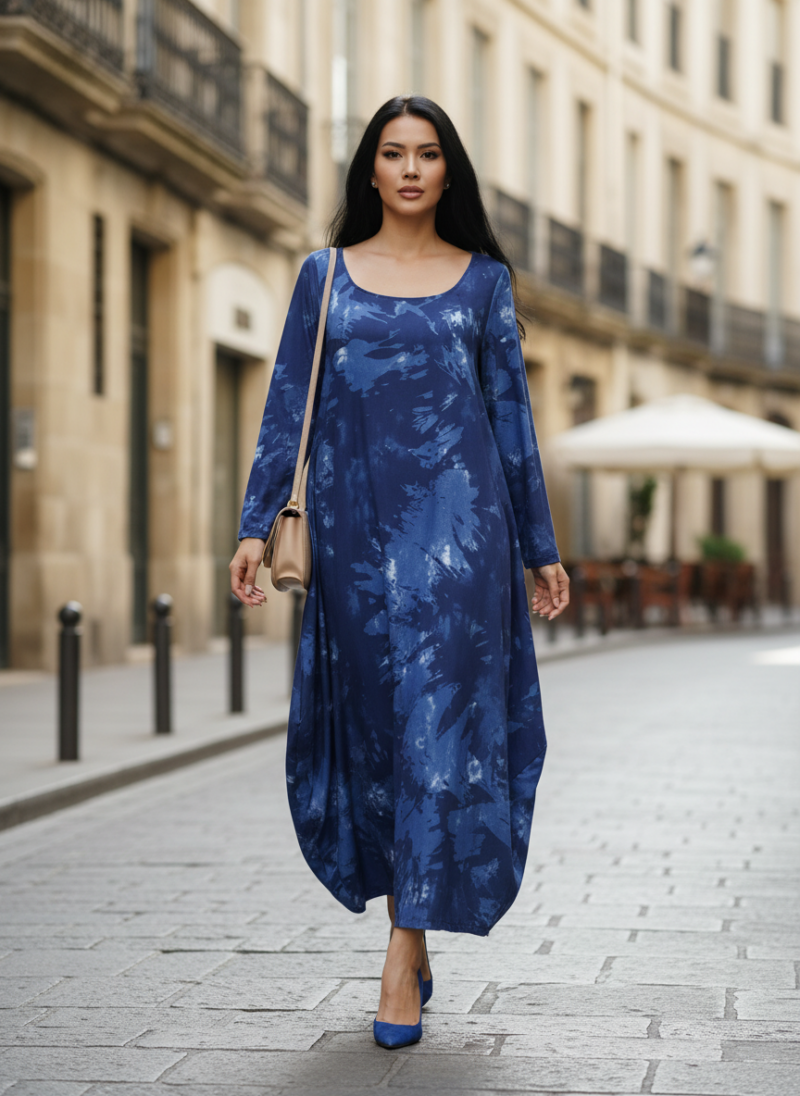 Φόρεμα Γκρι-Άσπρο Χειροποίητο.