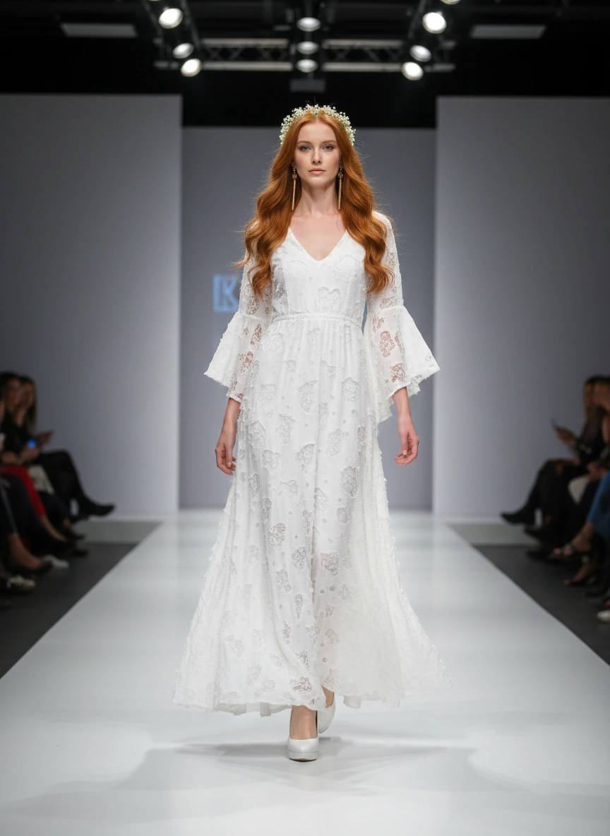 Φόρεμα Λευκό Δαντέλα κατάλληλο για Νυφικό . Φόρεμα Λευκό Δαντέλα κατάλληλο για Νυφικό .