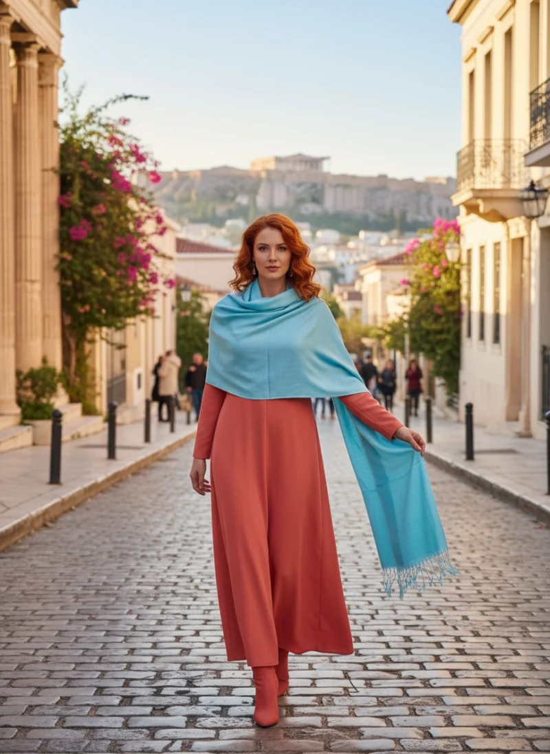 Γαλάζια Εσάρπα Κασμίρ Γαλάζια Εσάρπα Κασμίρ