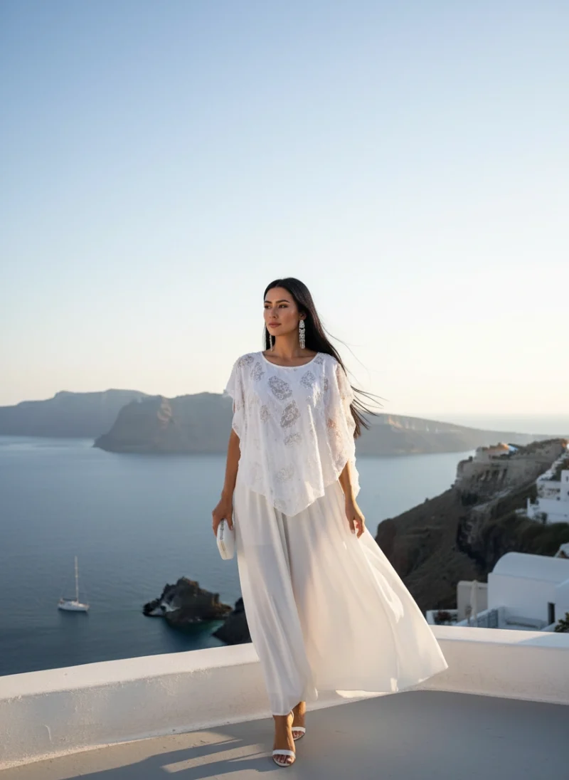 Πόντσο Άσπρο Δαντέλα Χειροποίητο. Πόντσο Άσπρο Δαντέλα Χειροποίητο.