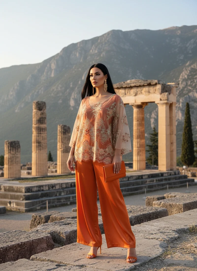 Μπλούζα Βραδινή Τούλι Κεντημένο.