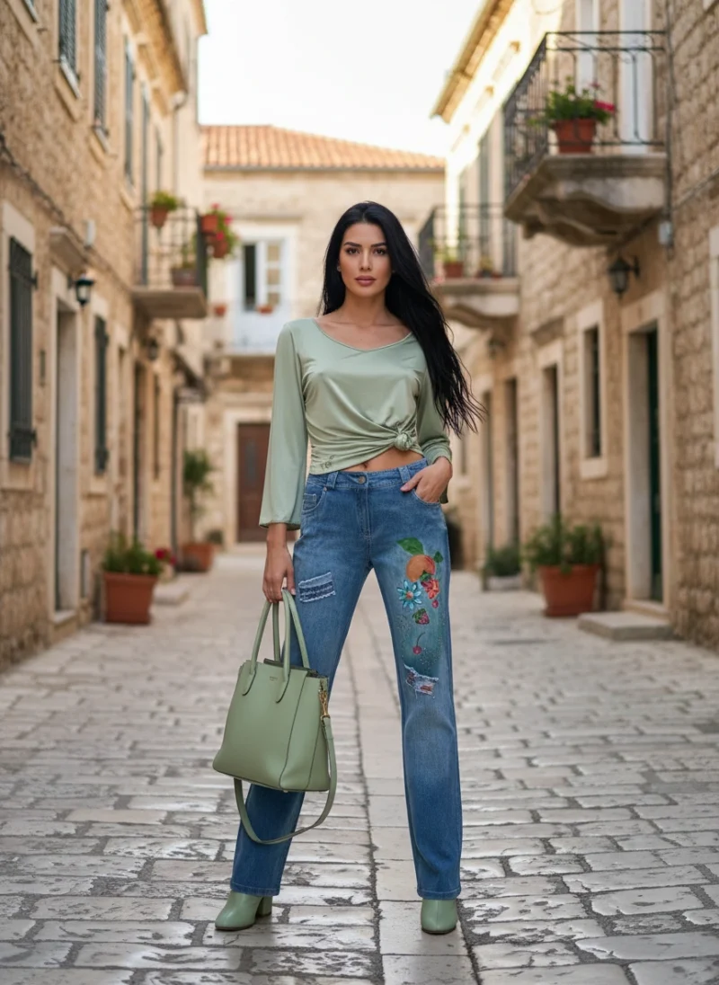 Μπλούζα σε χρώμα πράσινου