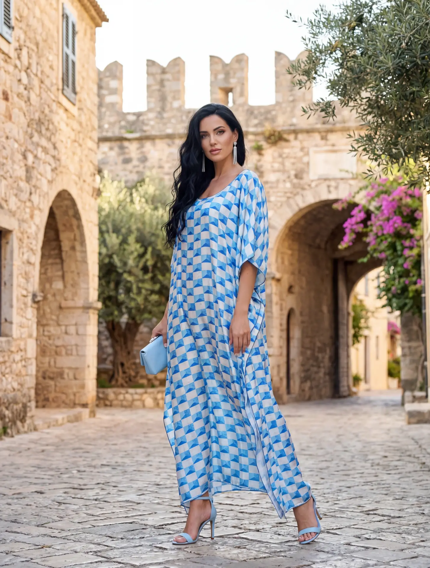 Πόντσο μουσελίνα μωβ . Πόντσο μουσελίνα μωβ .