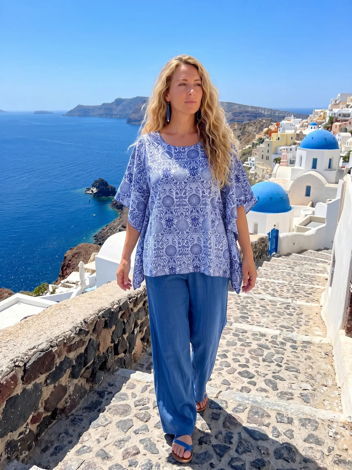 Καφτάνι Μπλούζα Μπλε Άσπρο. Καφτάνι Μπλούζα Μπλε Άσπρο.